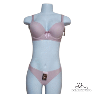 Conjunto lencería sin costura con tiras bordadas push up – T. 42/95 (C) + L/XL